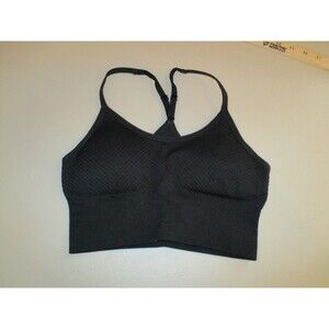 Pro Fit Womens Sz M Black Seamless Sports Bra Padded Adjustable Racerback